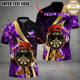 Maxcorners Darts Inferno Multicolor Customized Name, Team Name 3D Polo Shirt