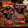 Maxcorners Trap Shooting Hunter & Shotgun Action Graphic Multicolor Customized Name, Team Name 3D Shirts