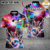 Maxcorners Bowling And Pins Vibrant Nebula Customized Name, Team Name 3D Shirt (4 Colors)