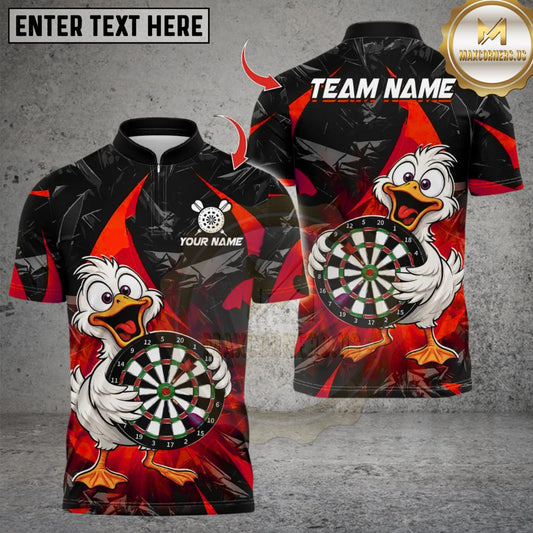 Maxcorners Funny Duck Darts Multicolor Customized Name, Team Name 3D Shirts