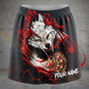 Maxcorners Darts Fierce White Wolf Red Claw Dartboard Personalized 3D Skirts With Shorts
