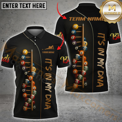 Maxcorners Billiard DNA Pool Balls Ladder Customized Name, Team Name 3D Unisex Shirt