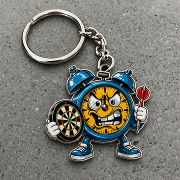 Maxcorners Darts Angry Alarm Clock 3D Keychain And Ornament