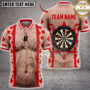 Maxcorners Darts Funny Body Canada Flag Dartboard Personalized Name 3D Unisex Shirt