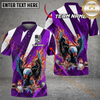 Maxcorners Flame Strike Eagle Golf Polo Personalized Name, Team Name 3D Shirt (4 Colors)