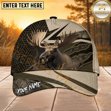 Maxcorners Moose Hunting Hexagon Camo Personalized 3D Cap