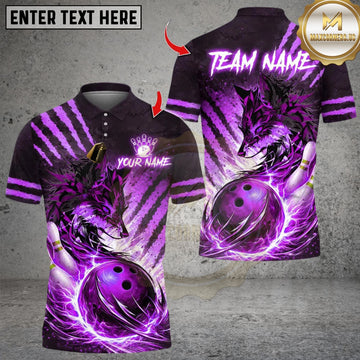 Maxcorners Bowling Lightning Thunder and Fox Multicolor Customized Name, Team Name 3D Shirts
