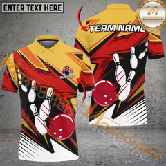 Maxcorners Strike Cubes Bowling Jersey Multicolor Option Customized Name, Team Name 3D Polo Shirt