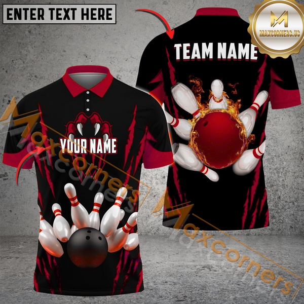 Maxcorners Monster Pattern Bowling Jersey Mutilcolor Option Customized Name, Team Name 3D Shirt