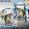 Maxcorners Fishing Blue Camo White Pattern Sport Custom Name & Team Name 3D Shirts