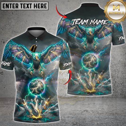 Maxcorners Eagle of the Final Strike Bowling Multicolor Customized Name, Team Name 3D Shirts