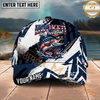 Maxcorners Fishing Patriotic Freedom Graphic Multi Options Personalized Name 3D Cap (11 Fish Species)