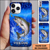 Maxcorners Deep Blue Water Splash Personalized Name Phone Case (13 Fish Species)