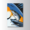 Maxcorners Salmon Fishing Abstract Motion Wave Design Personalized Name 3D Poster