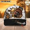 Maxcorners Hunting Wildlife Cracked Wall Autumn Forest Black Brim Personalized Name 3D Cap