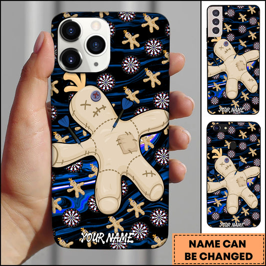 Maxcorners Darts Voodoo Doll Pattern Multicolor Personalized Name 3D Phone Case