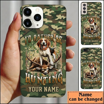 Maxcorners Hunting Deer Hunter Green Forest Camo Personalized Name 3D Phone Case