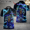 Maxcorners Billiards 8 Ball Neon Monkey Retro Glow Personalized Name Shirt (4 Colors)
