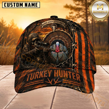 Maxcorners Hunting Orange Black Hunter Personalized 3D Cap