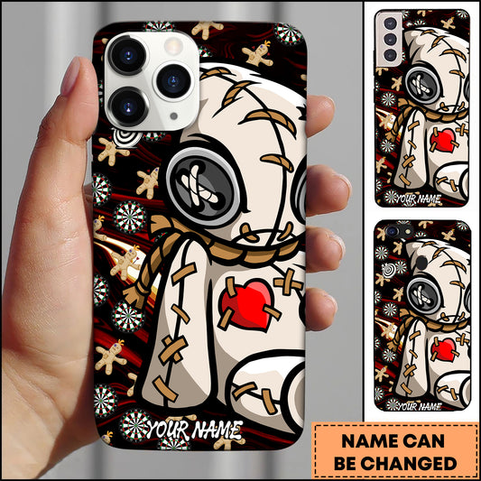 Maxcorners Darts White Voodoo Doll Multicolor Personalized Name 3D Phone Case