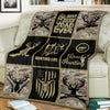 Maxcorners Hunting Life Best Buckinâ€™ Dad Ever Fleece Blanket - Camouflage Deer & Rifle Design - Gift for Hunters LM1611