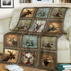 Maxcorners Rustic Wildlife Cabin Lodge Fleece Blanket - Deer, Moose, and Duck Hunting Retreat Fleece Blanket LM1611