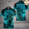 Maxcorners Flaming Samurai Dragon Bowling Multicolor Customized Name, Team Name 3D Shirt