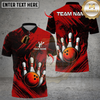Maxcorners Flame Bowling And Pins Design Multioptions Personalized Name, Team Name Unisex 3D Shirts