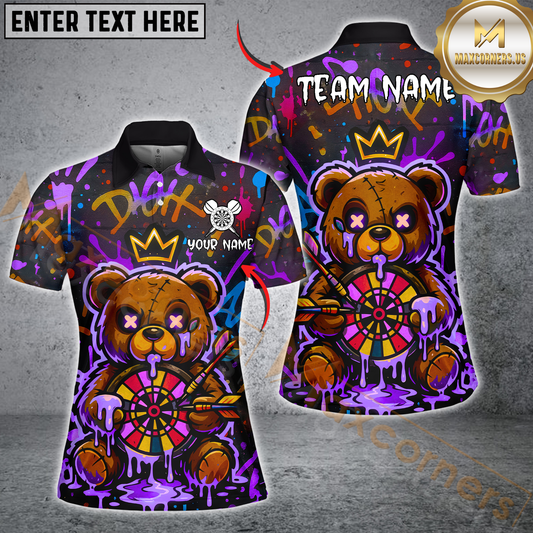 Maxcorners Darts Teddy Love Bear Dartboard Multicolor Customized Name, Team Name 3D Shirt For Women