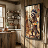 Maxcorners Artist Raccoon Painting on Easel Creative Studio Art Canvas Wall Art