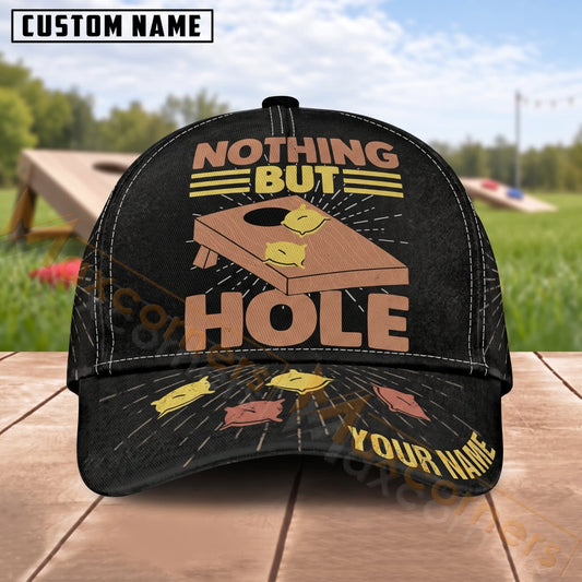 Maxcorners Cornhole Nothing But Hole Vintage Design Personalized Name 3D Cap