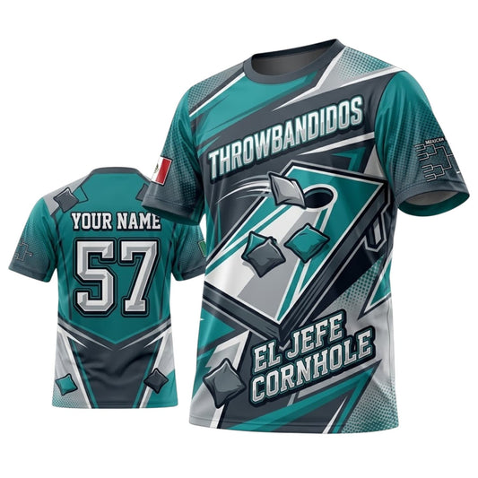 Maxcorners Cornhole Throw Bandidos El Jefe Personalized Name 3D Unisex Shirt