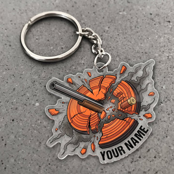 Maxcorners Clay Shooting Shotgun Shells And Broken Clay Targets Customized Name 3D Keychain And Ornament