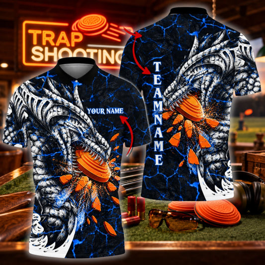 ( 6 Colors ) Maxcorners Trap Clay Shooting Skull Wings & Flying Clay Targets Multicolor Customized Name, Team Name 3D Shirts