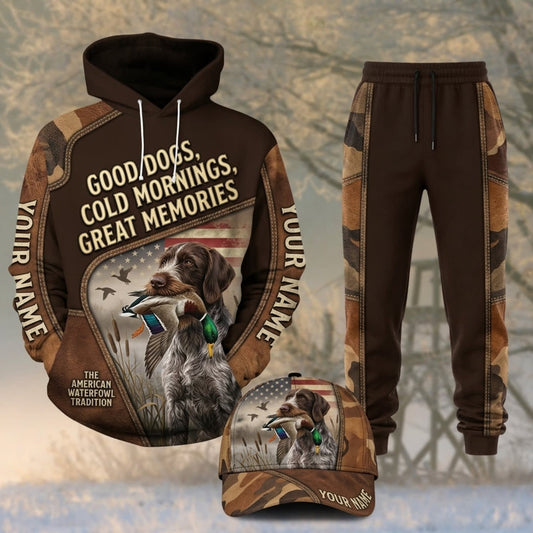 Maxcorners Duck Hunting Good Dogs Cold Mornings Great Memories Personalized 3D Shirts