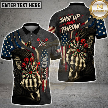 Maxcorners Darts & “Shut Up & Throw” Dartboard Graphic Customized Name, Team Name 3D Shirts