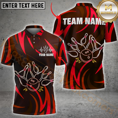 Maxcorners  Neon Bowling Explosion Multicolor Customized Name, Team Name 3D Shirts
