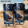 Maxcorners Fishing Tumbler Deep Blue Galaxy Honeycomb Design Personalized Name Tumbler (13 Species)
