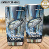 Maxcorners Fishing Tumbler Olive Stone Watercolor Design Personalized Name Tumbler (13 Species)