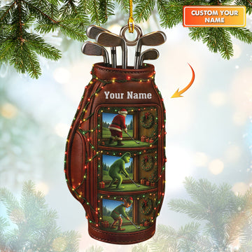 Maxcorners Personalized Golf Ornament, Golf Ornament With Custom Name, Golf Christmas Ornaments For Golfer, Golf Gift For Men