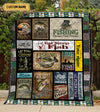 Maxcorners Eat Sleep Fish Custom Name Blanket, Fishing Blanket, Gift For Fishing Lover, Presents For Fishermen LM0201