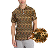 Maxcorners Dachshund Dog Pattern Golf Shirt, Funny Dachshund Golf Shirt For Dog Lovers, Golf Gift For Men's