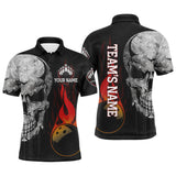 Maxcorners Skull Flame Bowling Team Customized Name And Team Name 3D Shirt