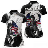 Maxcorners Black & White Polo Bowling Team Jersey Custom American Dragon Bowling Shirt for Men And Women LM014
