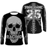 Skull Racing personalized jersey UPF30+ cool biker long sleeves skull riders motorcycle racewear