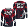 Maxcorners Red BMX Cycling Customize Name 3D Shirts
