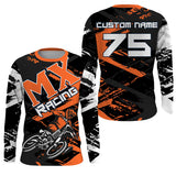 Maxcorners Motocross Orange MX Customize Name And Number 3D Shirts