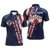 Maxcorners Patriotic Bowling Gifts for Men Team with Name Polo & 1/4 Zip