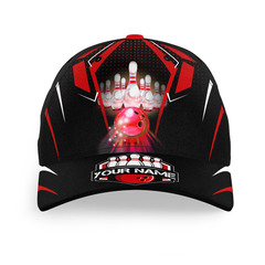 Max Corners Personalized Bowling 3D Cap, Bowling Hat Bowling Cap With Name Customized Name 3D Darts Polo Shirt For Men