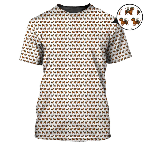 Maxcorners Dachshund Golf Shirt For Men, Pattern Golf Polos, Funny Golf Shirt For Golfers